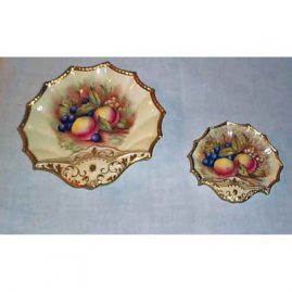 Aynsley serving bowls with fruit painting