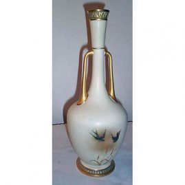 Back of Royal Worcester owl vase