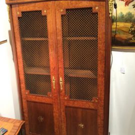 Inlaid cabinet which can be used as a book case or a china cabinet