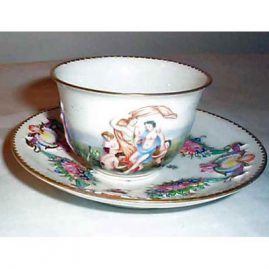 Other side of Capodimonte cup and saucer