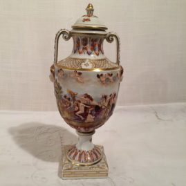 Capodimonte urn with raised detailed decoration