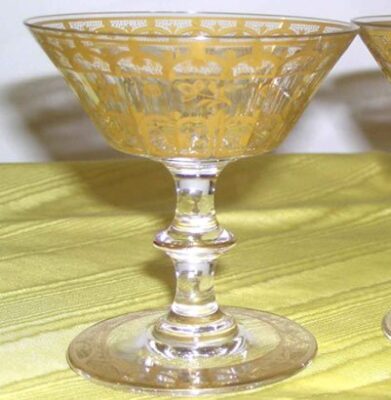 Set of eleven French gilded champagnes and desserts