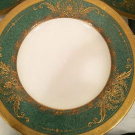 Close-up of one of the set of twelve previous Royal Worcester dinner plates.