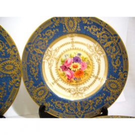 Close-up of one of the set of 12 Royal Worcester plates