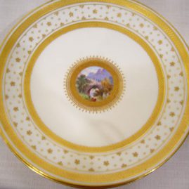 Close up of one of the Minton scenic plates