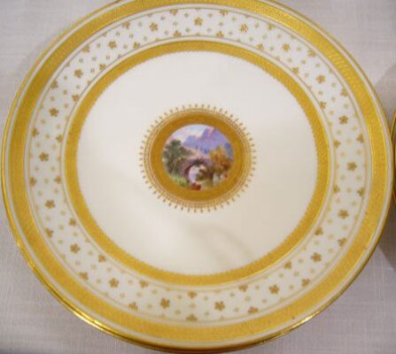 Close up of one of the Minton scenic plates