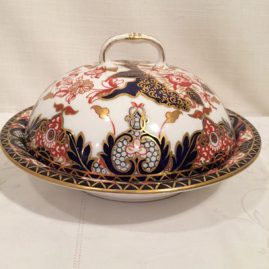 Royal Crown Derby imari covered butter or pancake bowl