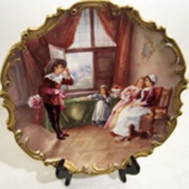 Limoges plaque artist signed Dubois