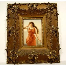 Hutchenreuther porcelain plaque of Echo artist signed Wagner