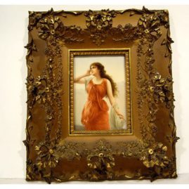 Hutchenreuther porcelain plaque of Echo artist signed Wagner