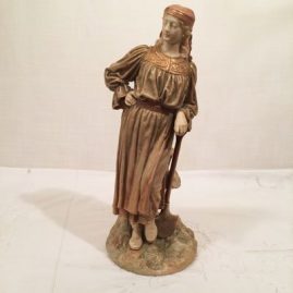 Royal Worcester figurine of a lady with a shovel