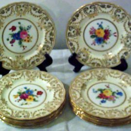 Set of twelve George Jones made for Tiffany dessert plates each painted differently