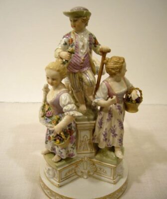 Large KPM figural group of gardeners