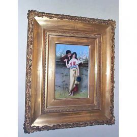 Signed KPM porcelain plaque of lovers