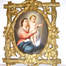 KPM porcelain plaque of mother and child