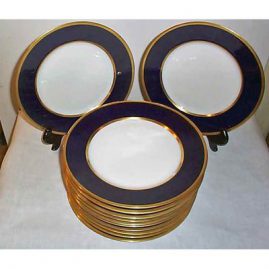 12 Limoges cobalt dinners, Charles Ahrenfeldt