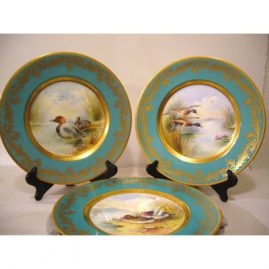 Six fabulous Minton artist signed bird plates signed Holland, each painted differently