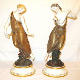 Pair of Royal Worcester figurines, Morning Dew and Evening Dew