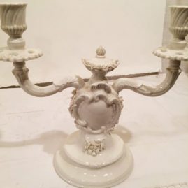 Pair of beautiful two armed Nymphenburg candlesticks with raised decoration