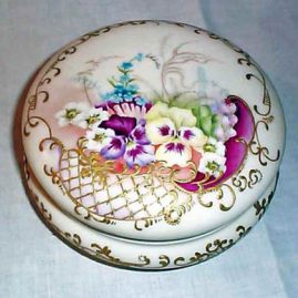 Limoges box painted with pansies