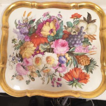 Fabulous large finely painted Paris Porcelain tray