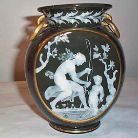 English Pate sur Pate vase with monogram for Marc Louis Solon