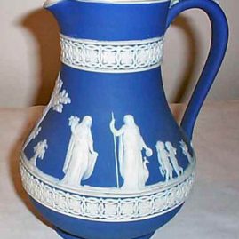 Wedgwood dark blue pitcher, 1890-1920