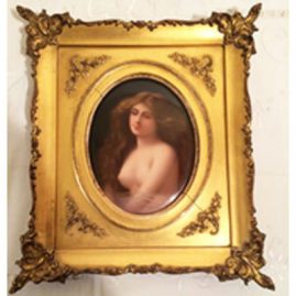 Hutchenreuther porcelain plaque of Solitude after Asti artist signed Kiel.