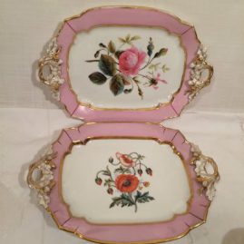 Two serving trays included in the pink Paris Porcelain tea service