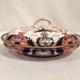 Royal Crown Derby imari covered vegetable bowl.