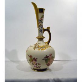 Royal Worcester large ewer with beautiful flowers