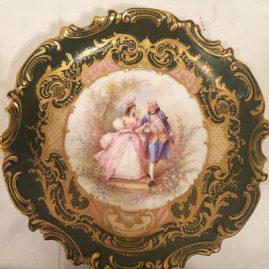 Sevres plaque or charger with scene of lovers