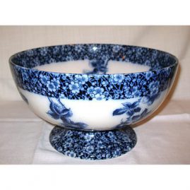 Doulton Burslem flow blue punch bowl