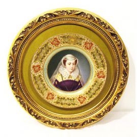 Pirkenhammer portait plate signed Wagner with raised gilding