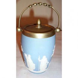 Wedgwood light blue small biscuit jar