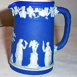 Wedgwood antique small dark blue jasperware pitcher