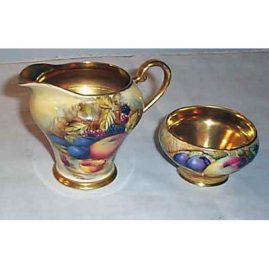 Aynsley sugar and creamer with gilt insides