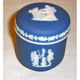 Wedgwood dark blue covered box, 1890-1920