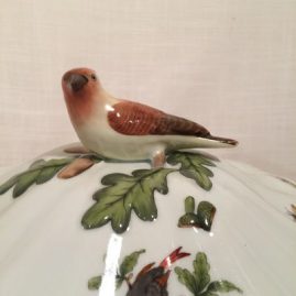 Top of Rare Rothschild bird tureen with figural bird on top