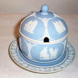 Light blue Wedgwood jasperware antique condiment