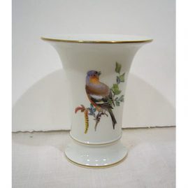 Meissen bird vase with caterpillar and butterfly on back