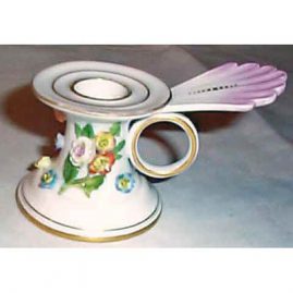 Meissen chamberstick with raised flowers