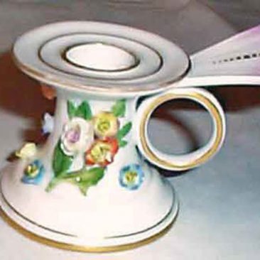 Meissen raised flower chamber stick, circa-1890s. Sold. We have many other rare Meissen pieces available