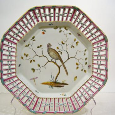 Other of the pair of Meissen Marcolini reticulated bird chargers,