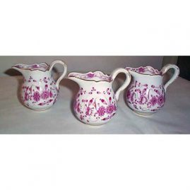 Meissen Purple Indian creamers, 1890s-1900