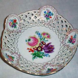 Meissen reticulated flowered bowl, ca-1900, 9 inches, Price on Request.