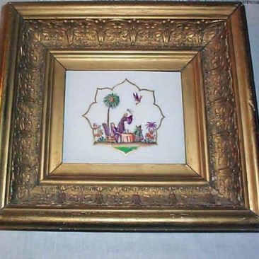 Meissen rare plaque, size with frame-11 by 10 inches, 1880s, Sold
