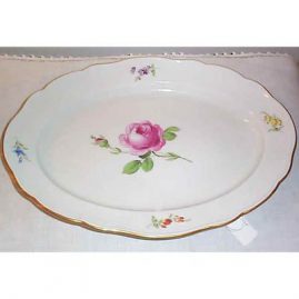 Meissen pink rose platter