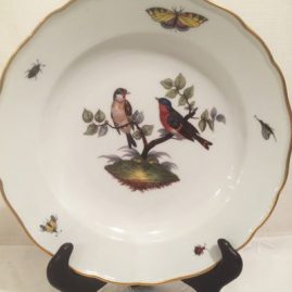Meissen plate painted with birds and bugs