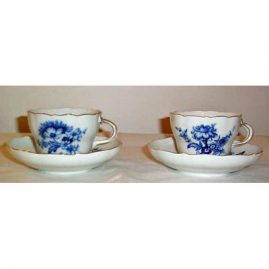 Meissen blue flowered cup and saucer